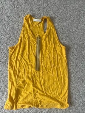 Stella McCartney Mustard Yellow Zip-Front Racerback Tank